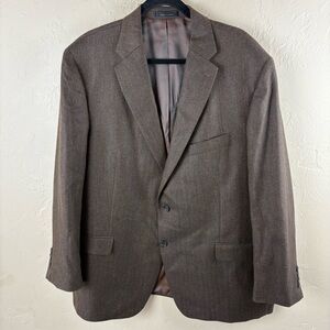 Hart Schaffner Marx Brown Cashmere Sport Coat Blazer Jacket Italian Fabric 50R
